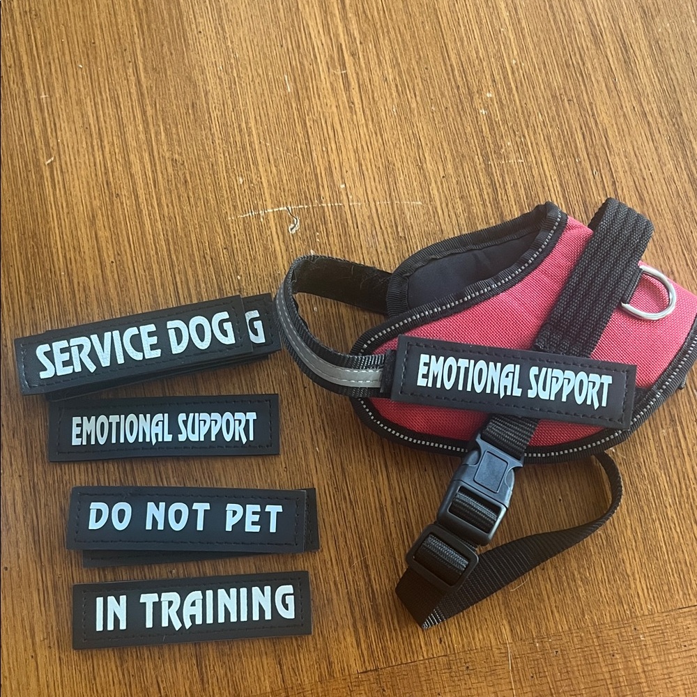 Julius Red Dog Harness with Patches